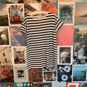 Black and white striped t-shirt dress